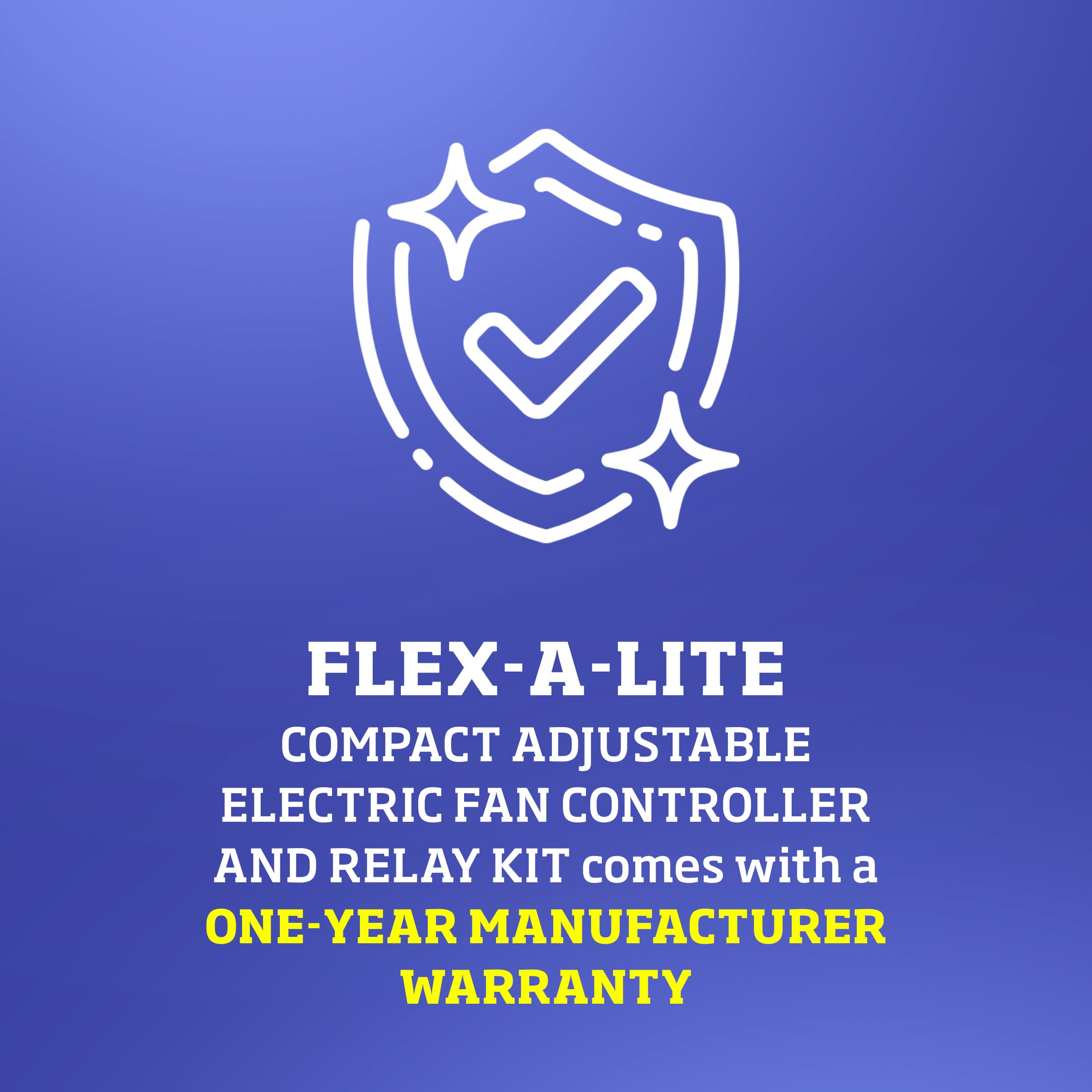 Flex-A-Lite wiring harness and 30A relay laid out to show included connections and easy wiring