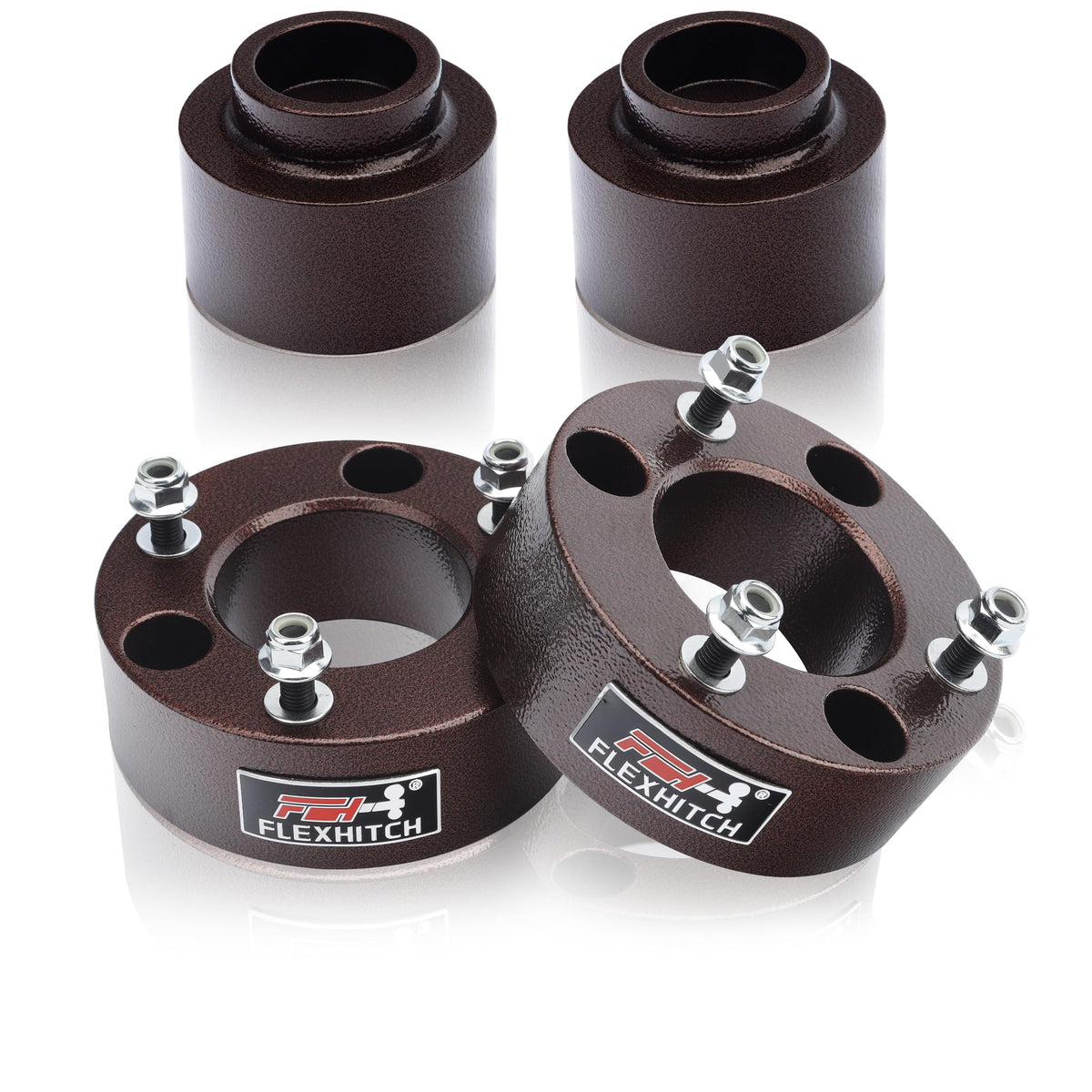 FlexHitch front spacer close-up showing precise machining and fit benefit