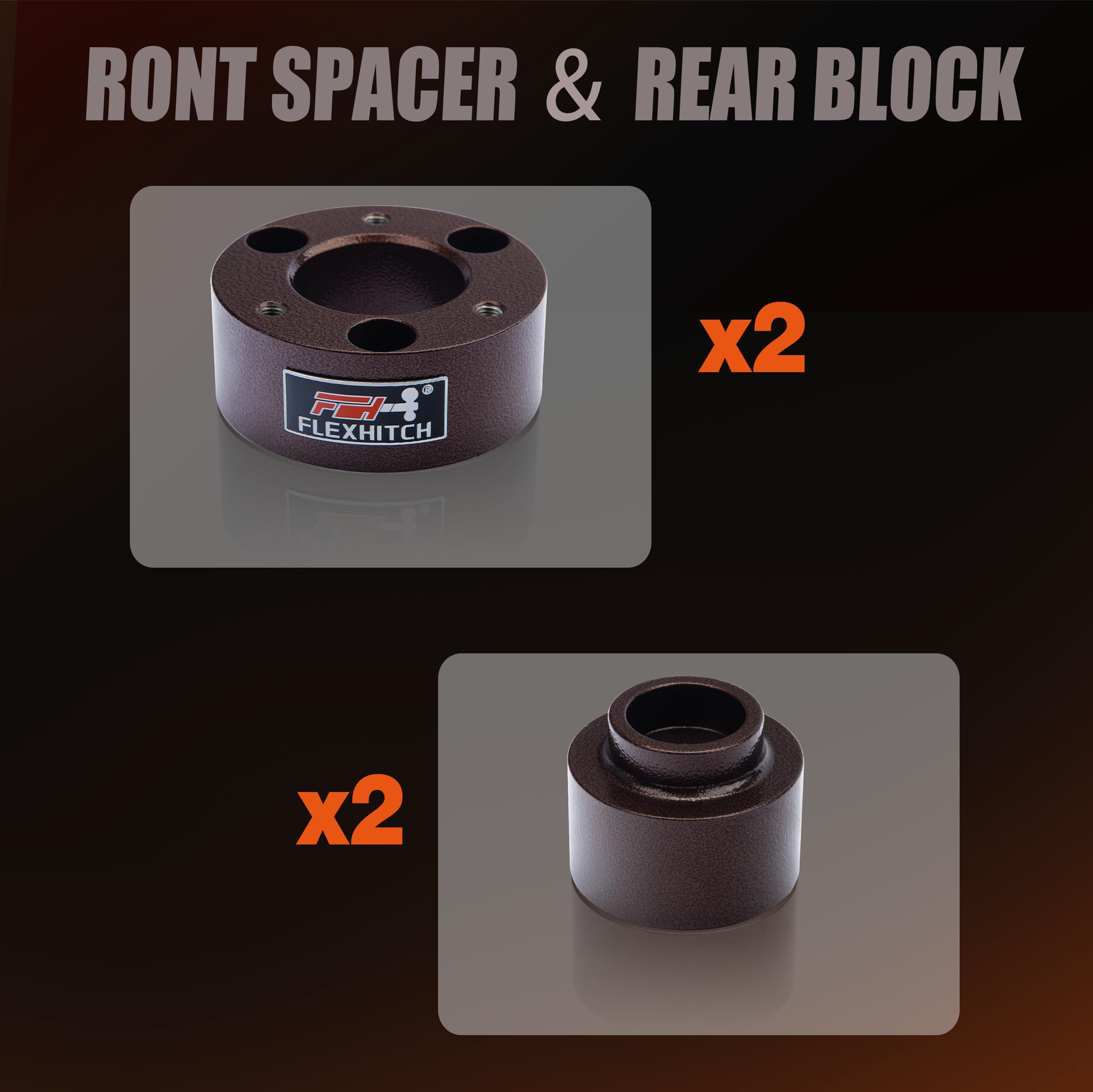 FlexHitch boxed kit and label proving vehicle-specific packaging convenience