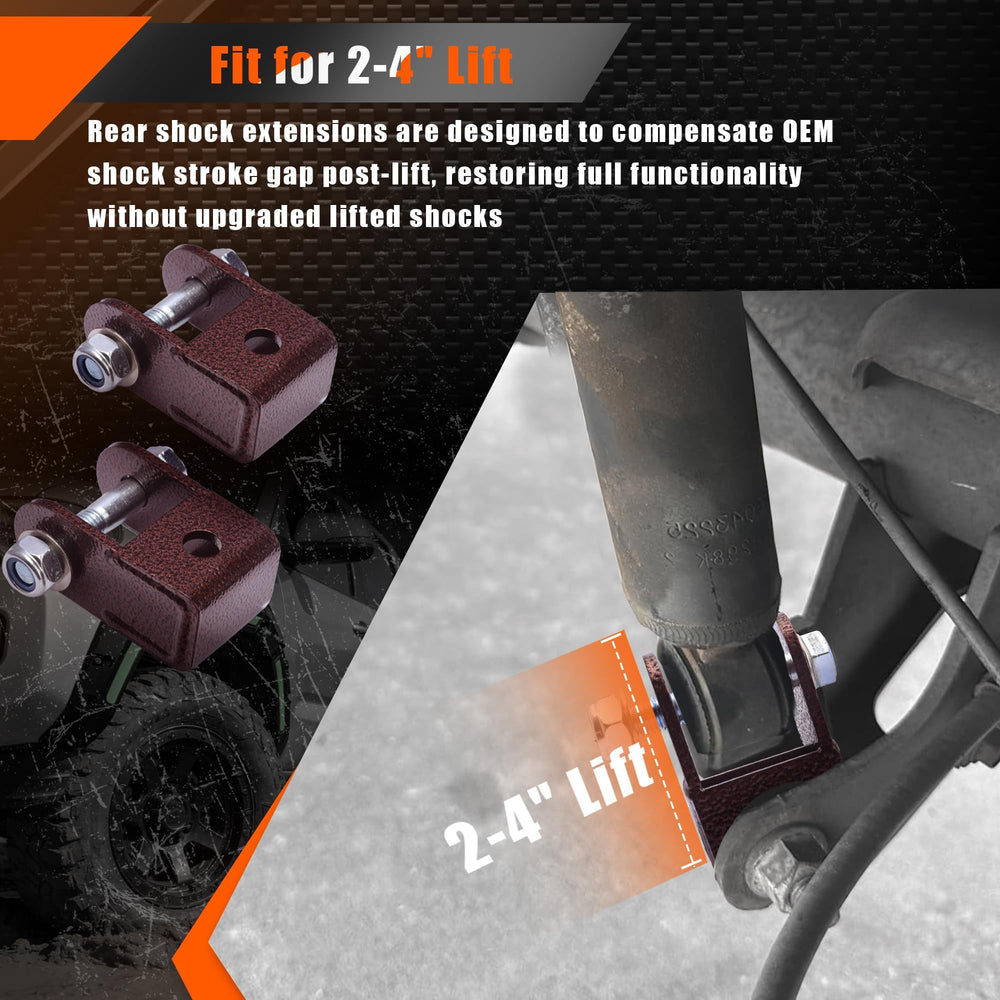 FlexHitch rear lift block with u-bolts showing secure rear lift fitment