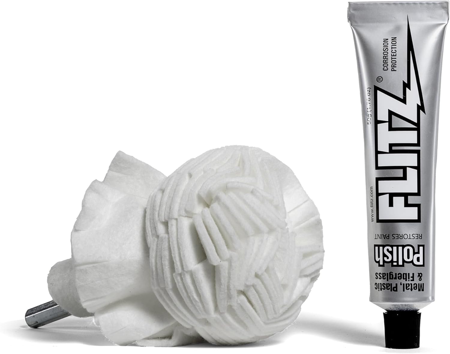 FLITZ buff ball front packaging showing kit and quick benefits