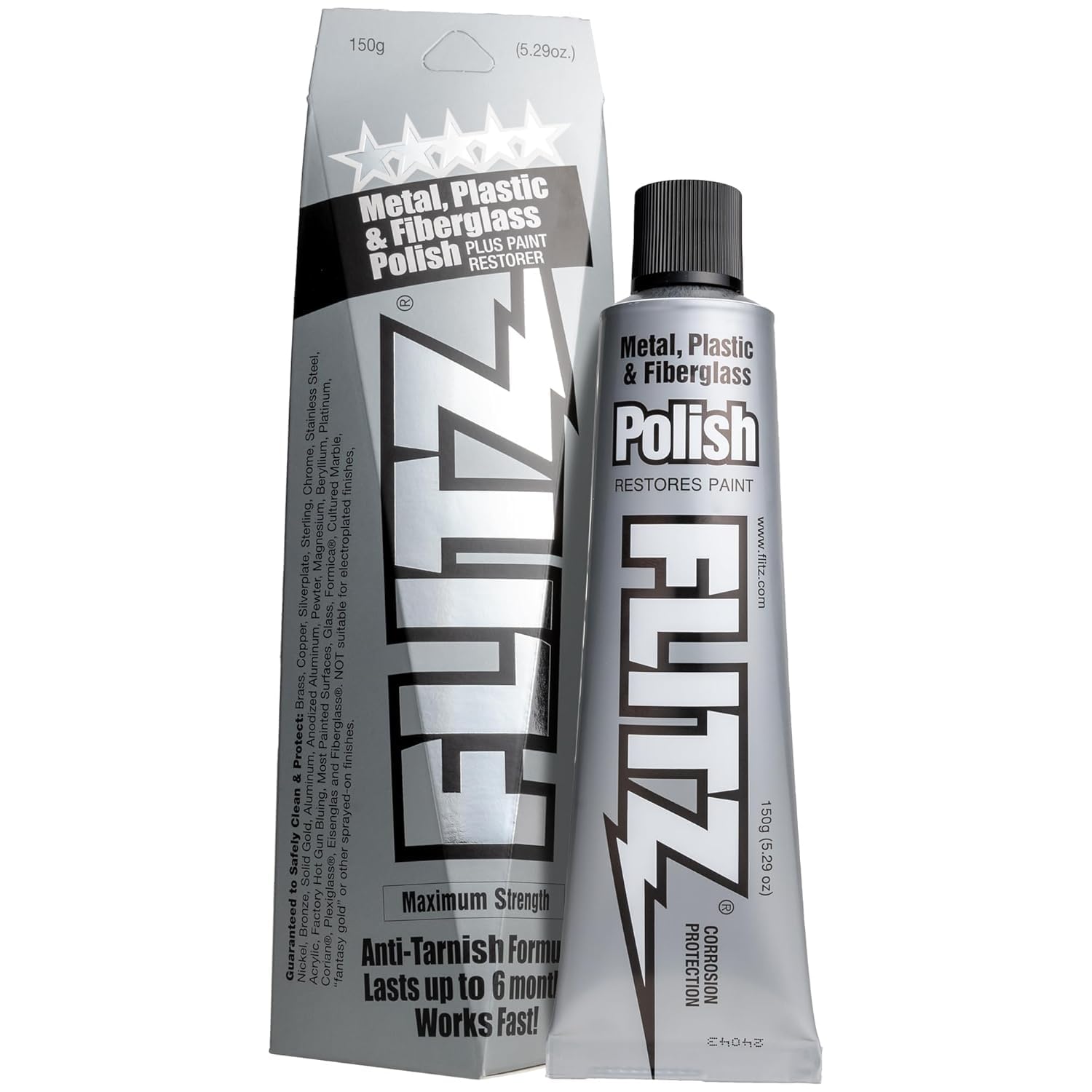 FLITZ front tube showing product and size, emphasizes easy handling