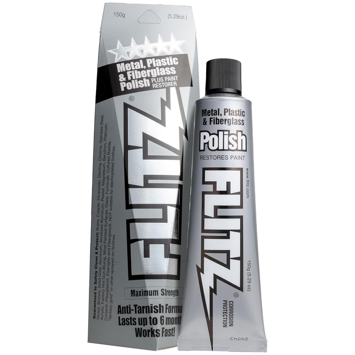 FLITZ front tube showing product and size, emphasizes easy handling