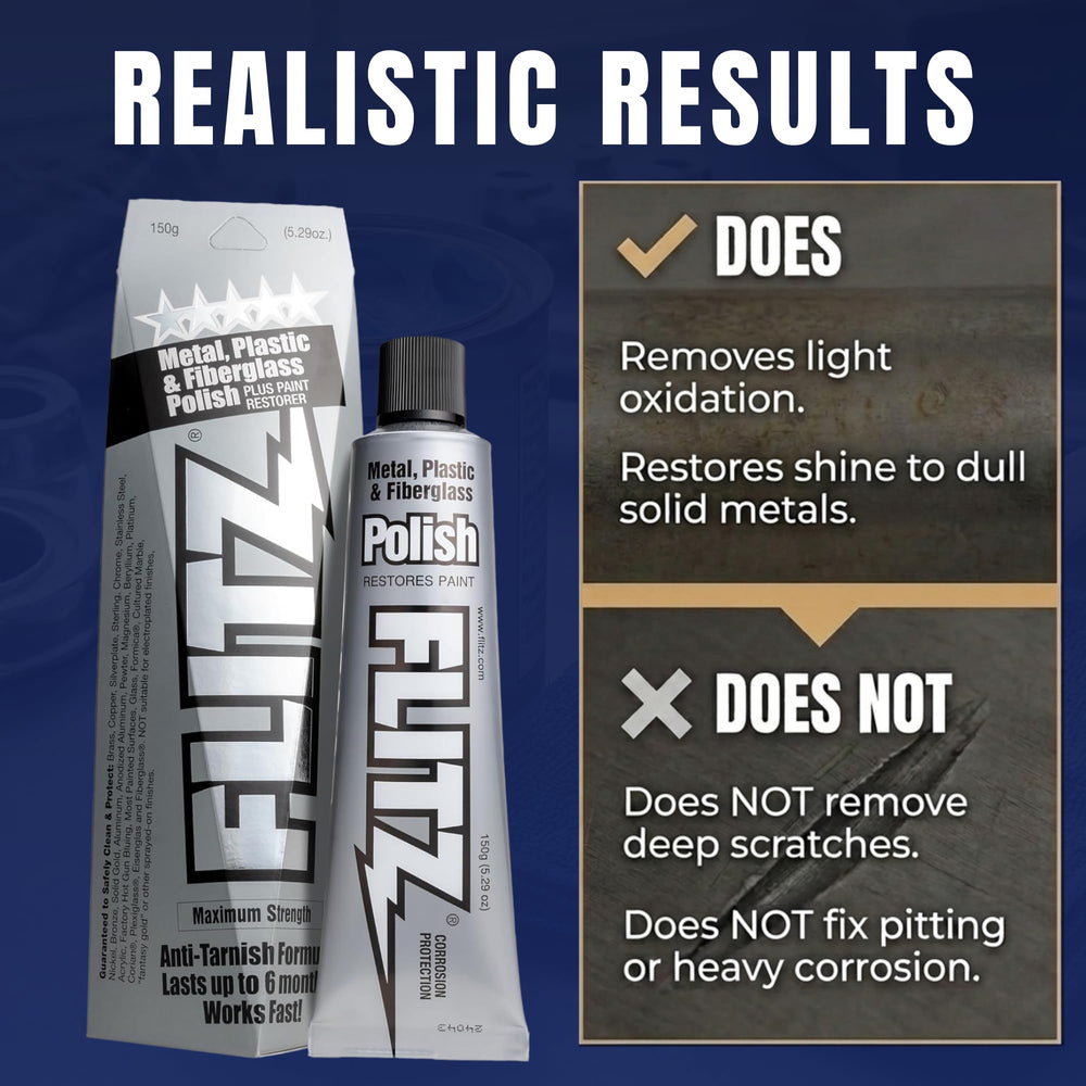 FLITZ polishing aluminum boat rail, protects against light oxidation