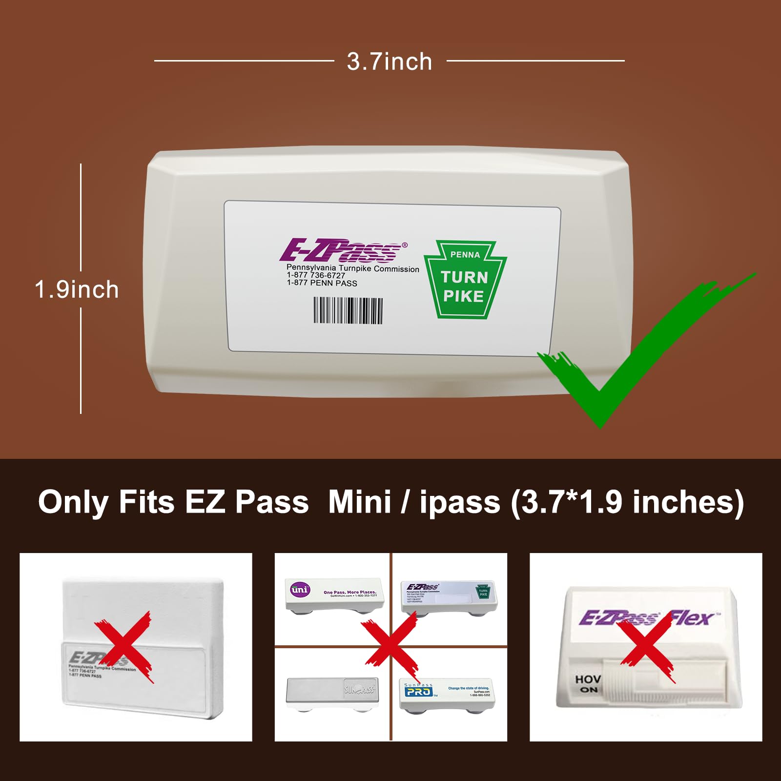 FLLIK holder with EZ Pass inserted illustrating snug fit and visibility
