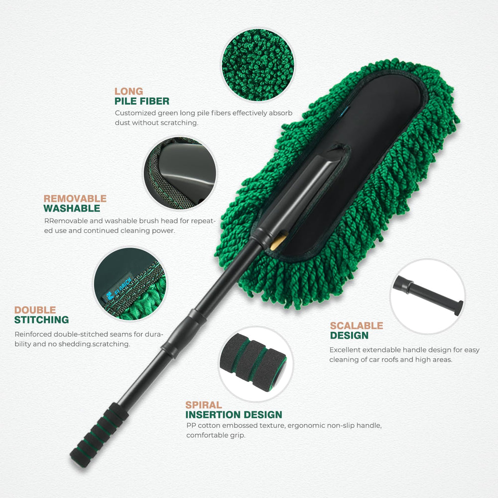 FLORICH extended handle reaching high truck roof for easier cleaning