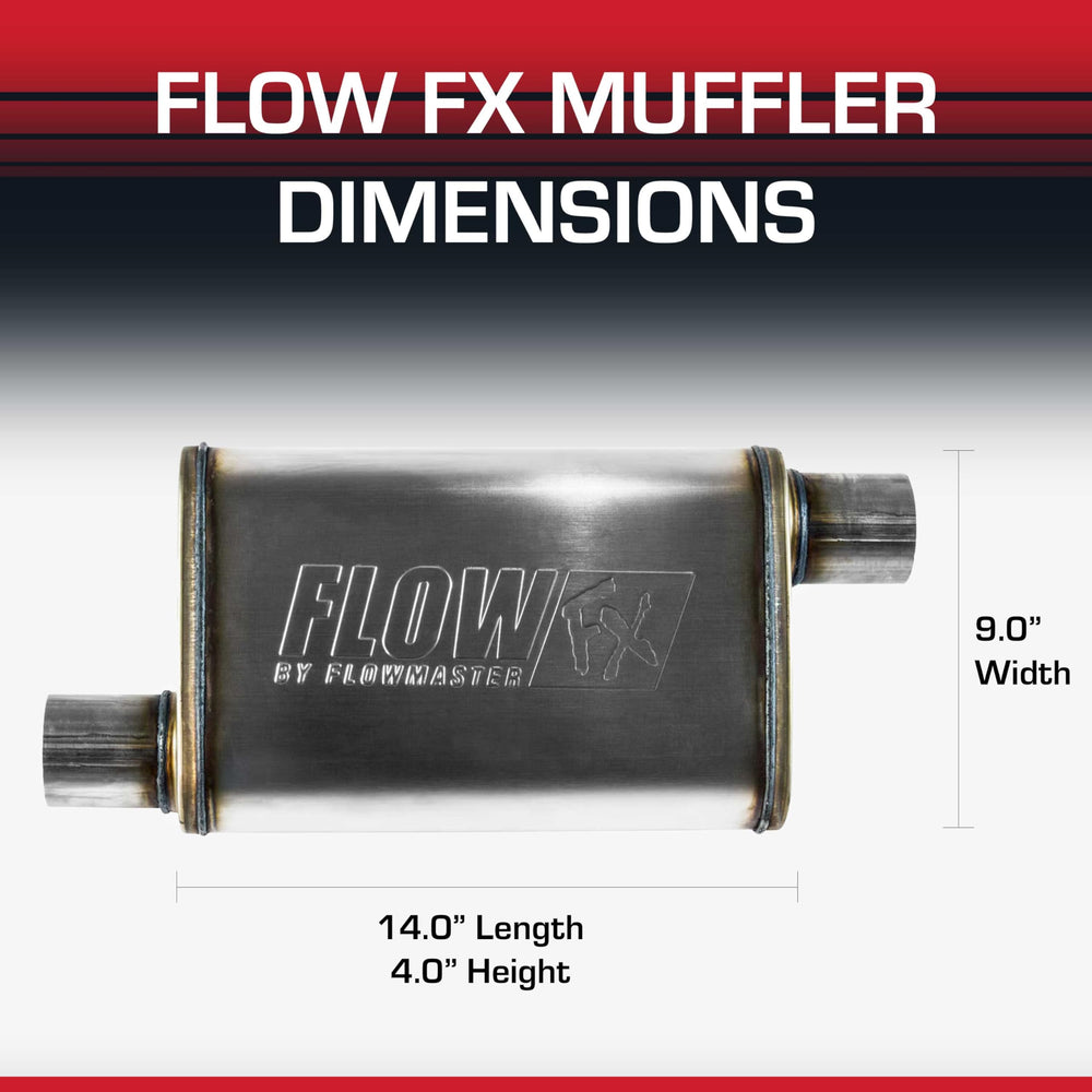 Flowmaster on pickup tail end in driveway illustrating street-friendly sound benefit