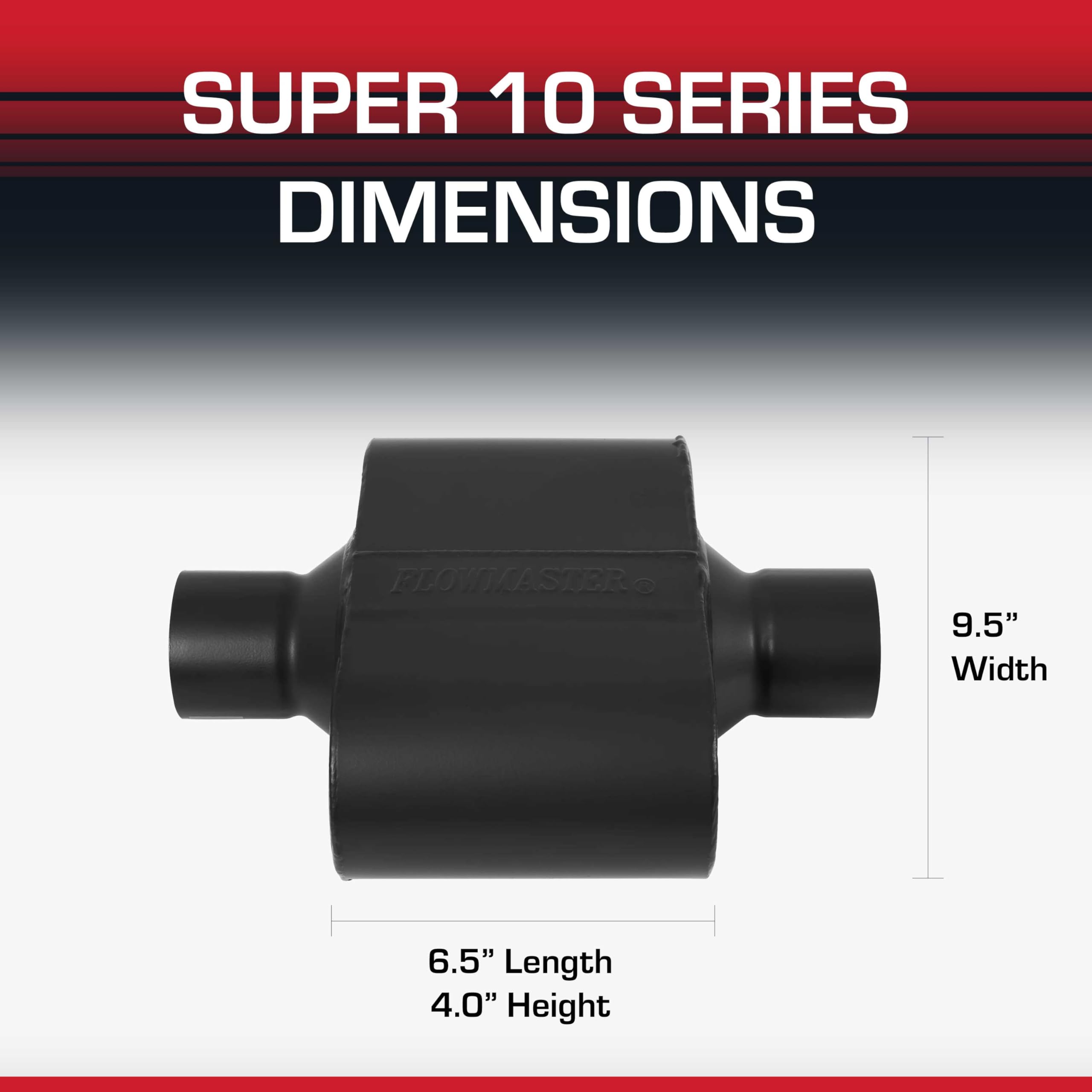 Flowmaster Super 10 on muscle car rear showing aggressive exhaust sound and presence benefit