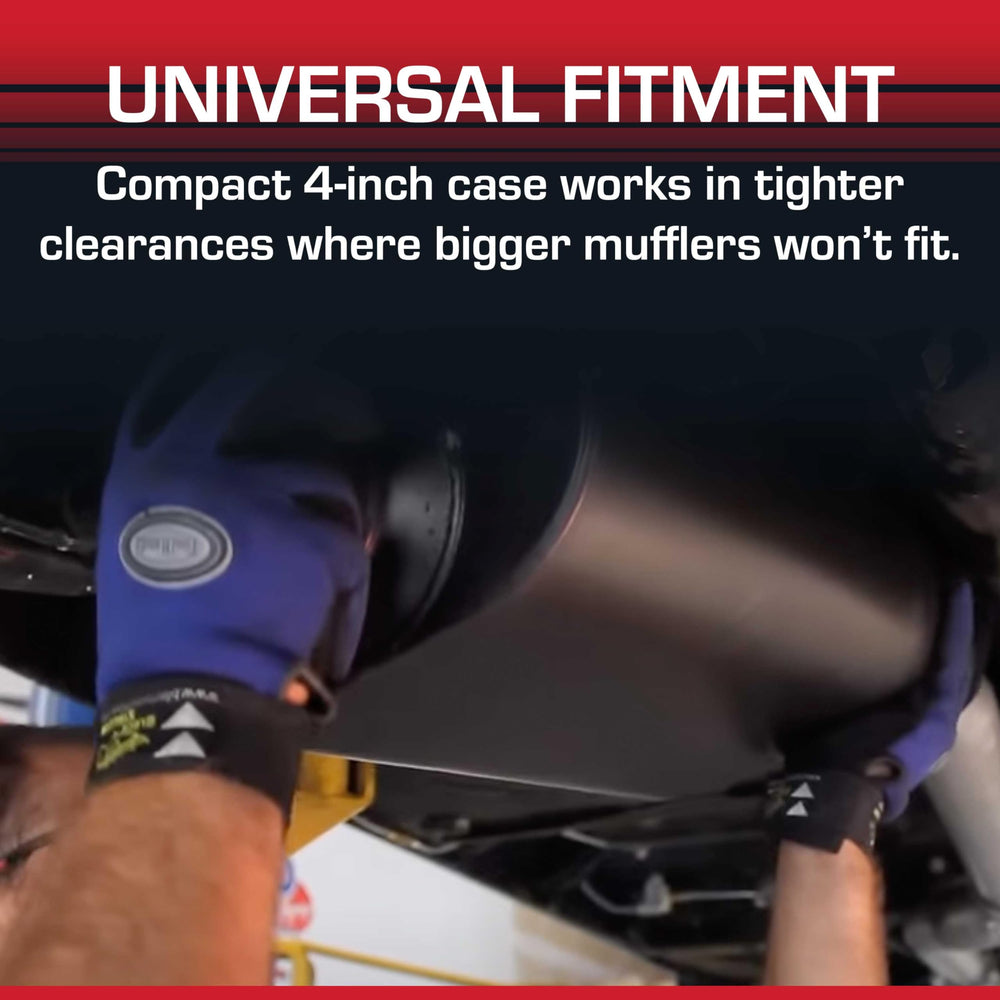 Flowmaster Super 44 on muscle car rear demonstrating aggressive exterior sound visual benefit