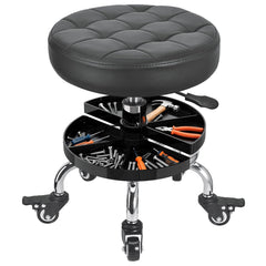 FLOLXNB front view of mechanic stool showing compact design and stability