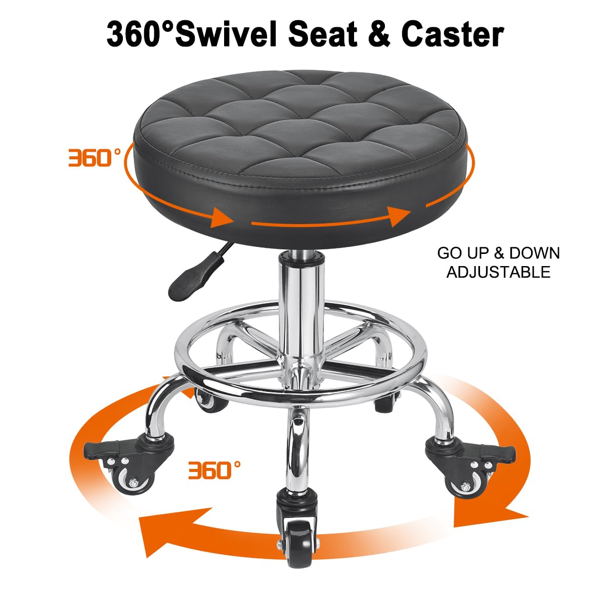 FLOLXNB mechanic using stool under car showing mobility and convenience