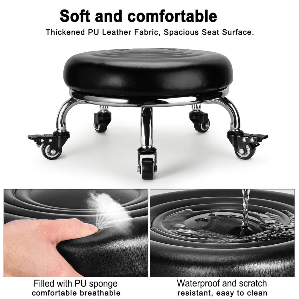 FLOLXNB close-up of PU leather seat highlighting comfortable, easy-clean padding
