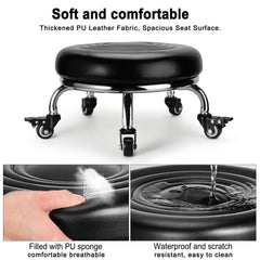 FLOLXNB close-up of PU leather seat highlighting comfortable, easy-clean padding