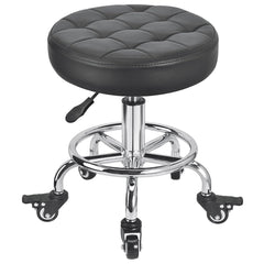 FLOLXNB front view of low roller stool shows compact mobile seating benefit