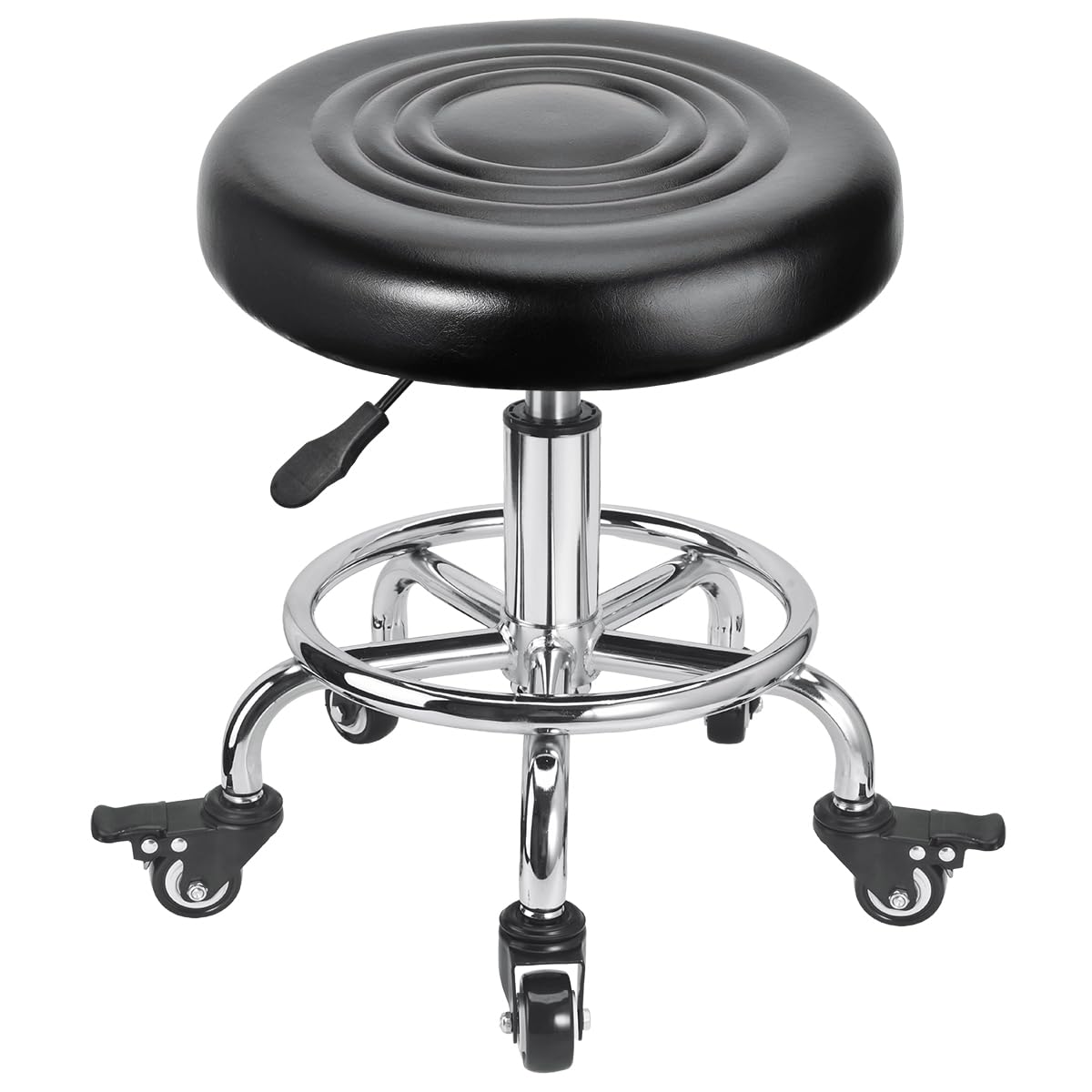 FLOLXNB front view of rolling stool showing compact design and cushioned comfort