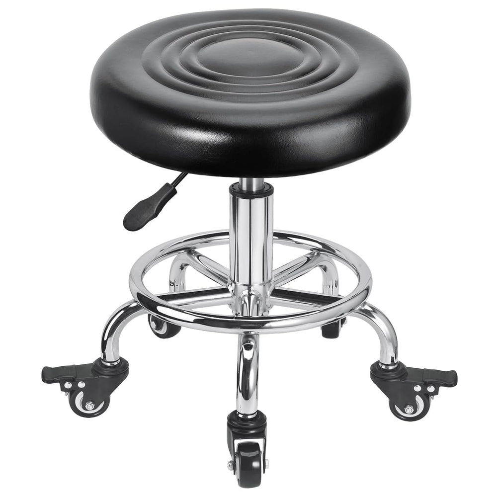 FLOLXNB front view of rolling stool showing compact design and cushioned comfort