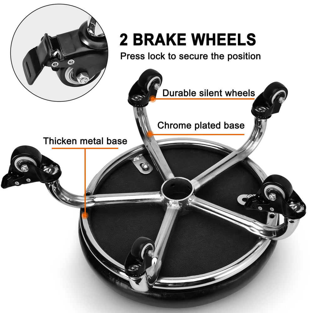 FLOLXNB stool in garage demonstrating easy movement during repair work
