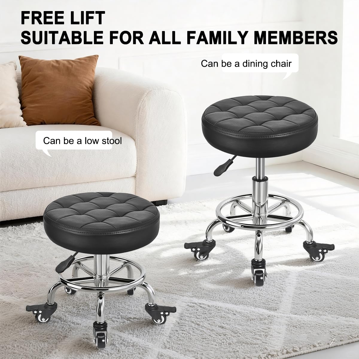 FLOLXNB stool positioned in a salon to show professional mobility advantage