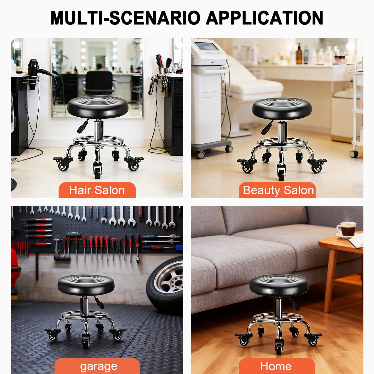 FLOLXNB stool beside a ruler for scale demonstrating compact footprint advantage