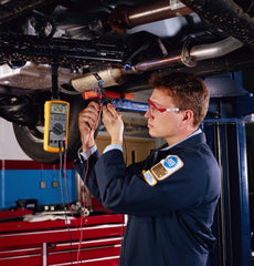 Fluke 88 test leads and probe accessories shown for versatile vehicle access