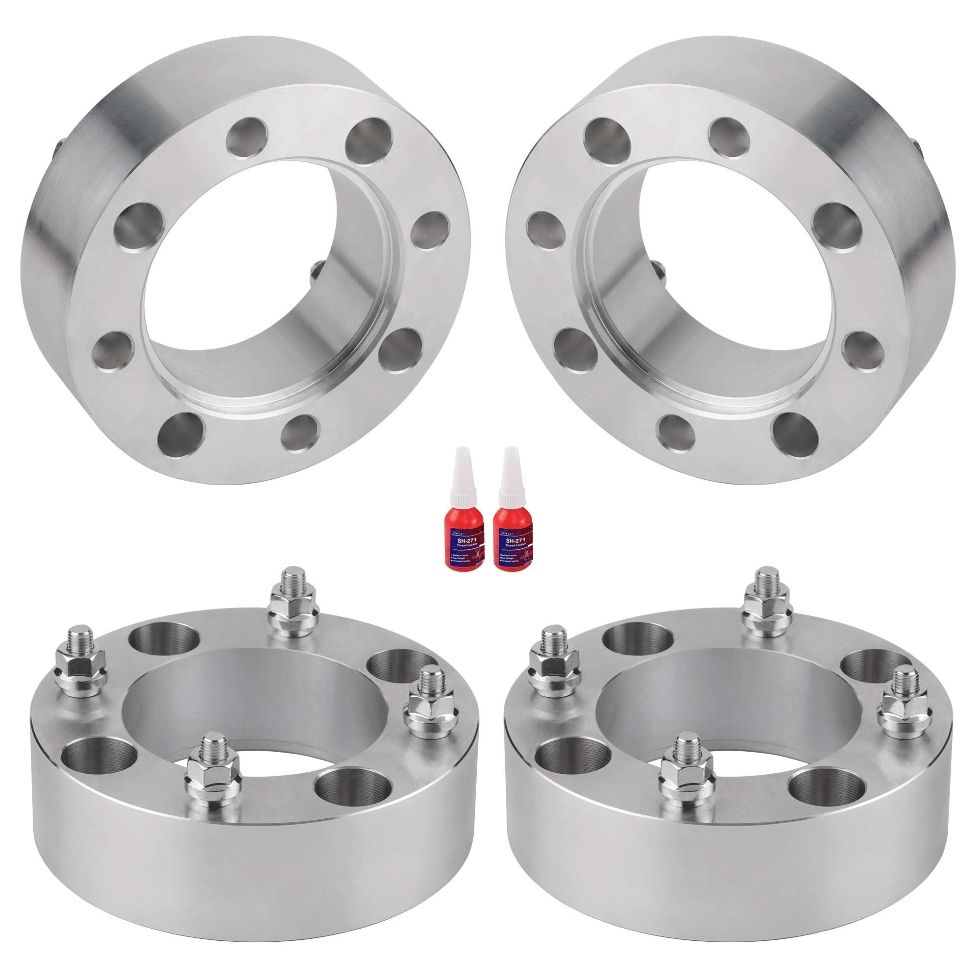 FLYCLE front view of four spacers showing complete kit and fitment benefit