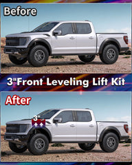 FLYCLE installed front view on F150 showing improved stance benefit