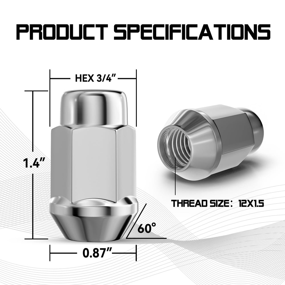 FLYCLE lug nut installed on aftermarket wheel showing secure attachment and clean appearance
