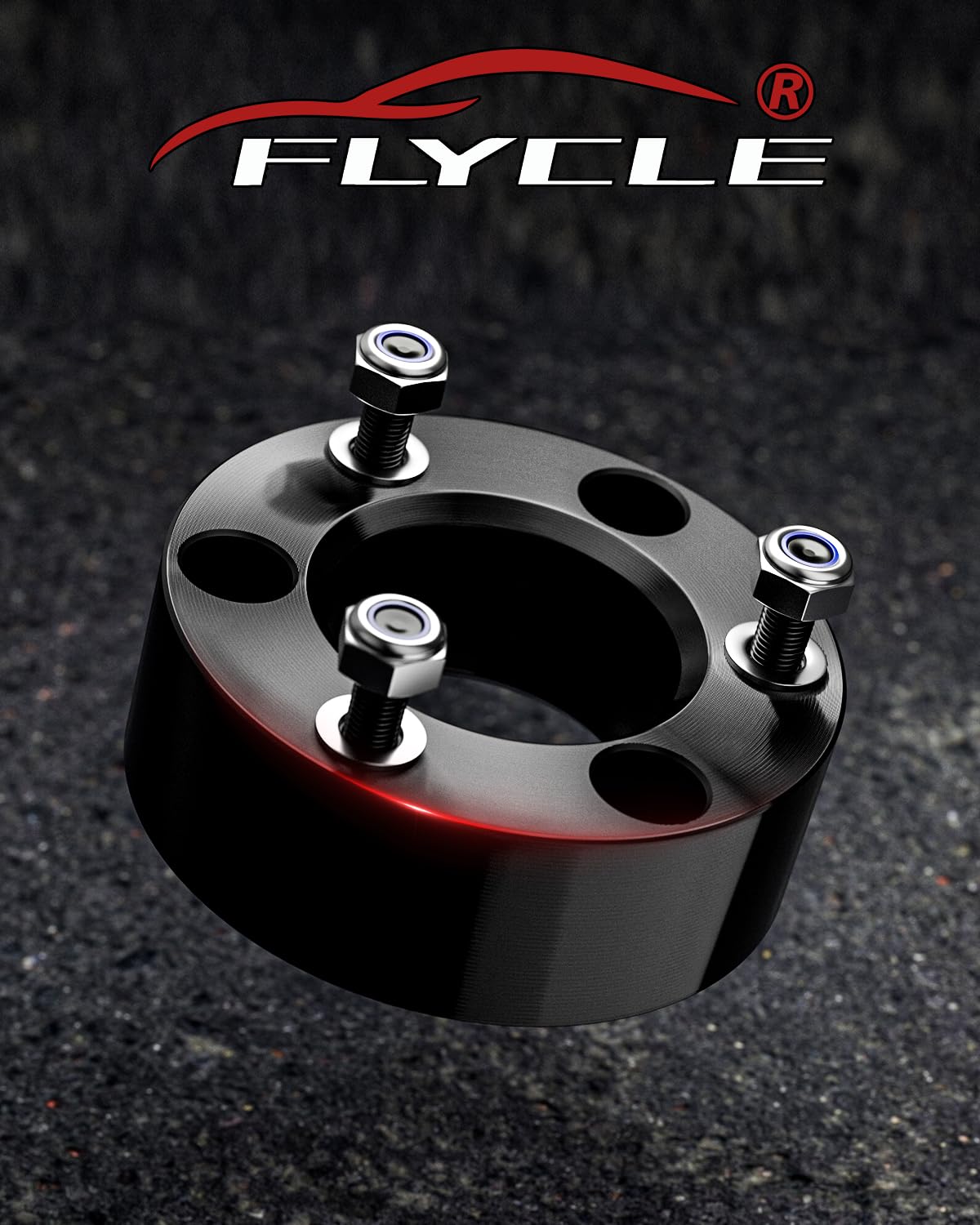 FLYCLE spacer beside ruler showing exact sizing and confident fit benefit