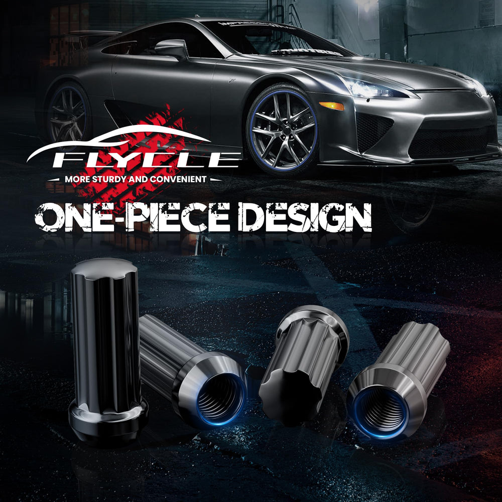 FLYCLE 7-spline socket key next to a lug nut enables secure tool engagement