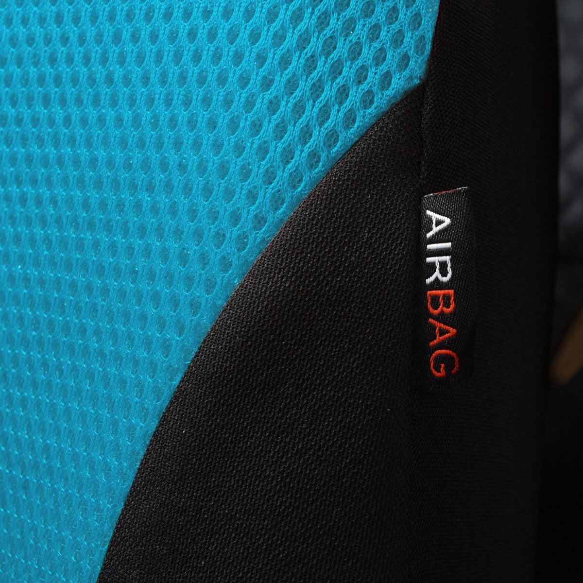 Flying Banner airbag seam detail showing compatible safety stitching