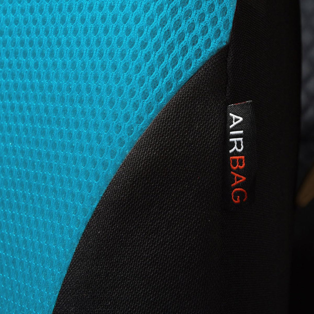 Flying Banner airbag seam detail showing compatible safety stitching