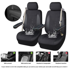 Flying Banner front seat cover on seat demonstrating sleek full-coverage protection