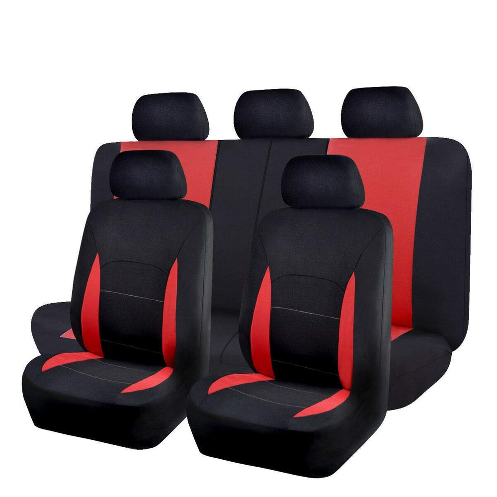 Flying Banner front seats flat view showing coverage and neat fit