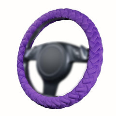 Flying Banner front view of purple steering wheel cover showing color and fit