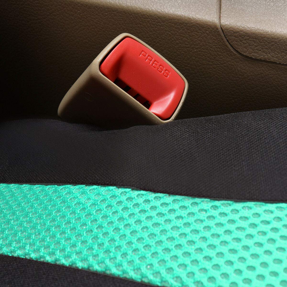 Flying Banner covers installed in compact car demonstrating fitted look