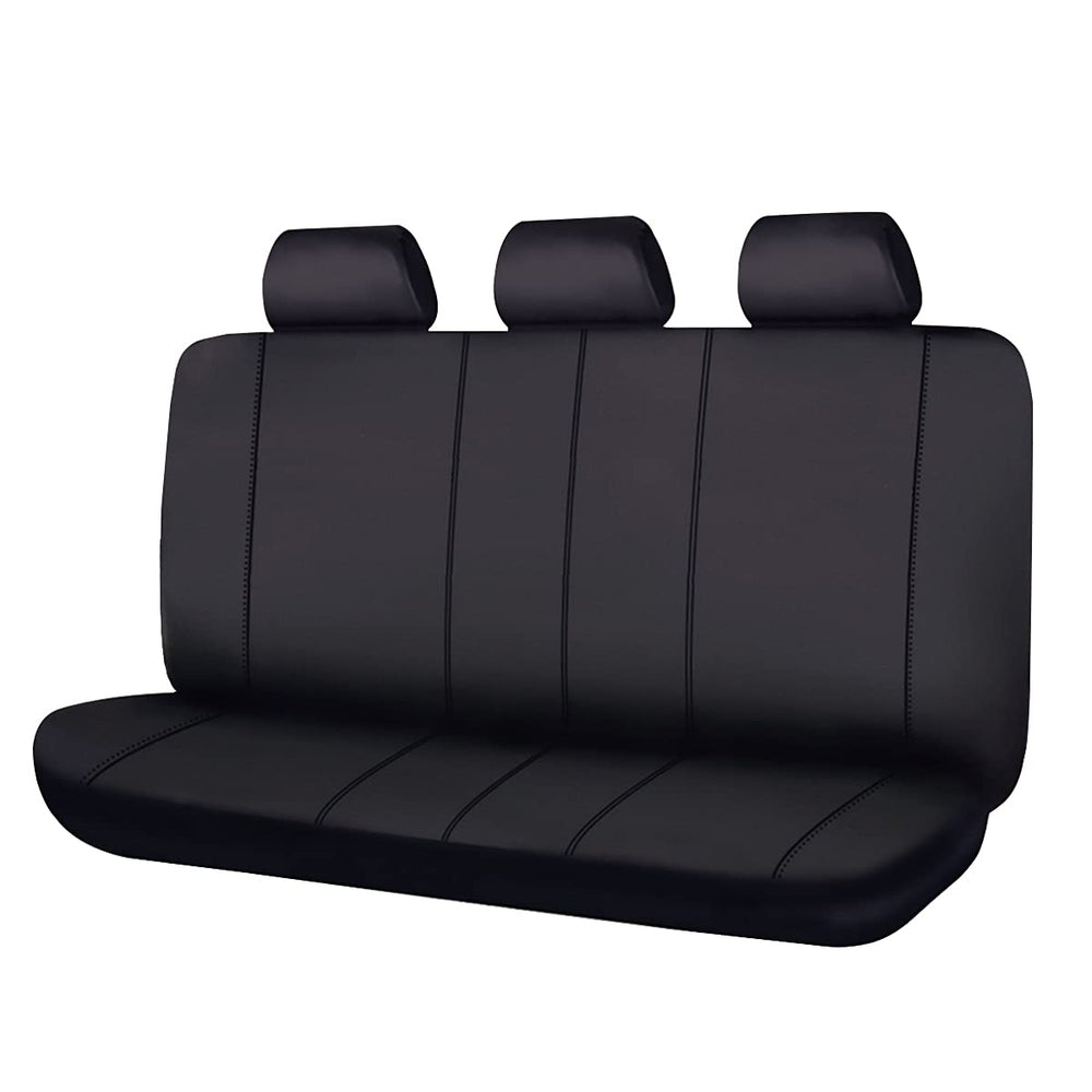 flying banner front view of rear bench cover showing clean black finish and protection