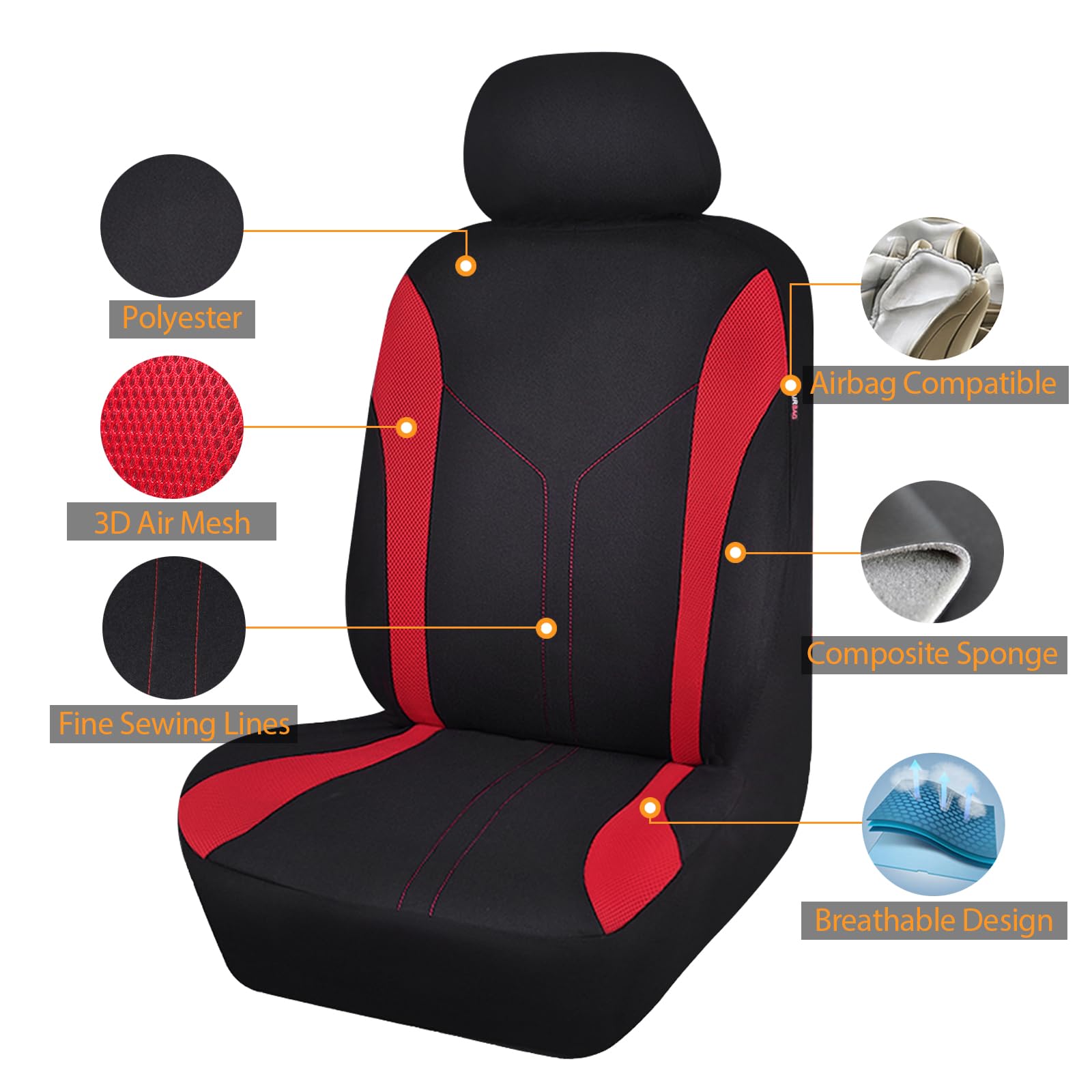 Flying Banner rear bench split zipper detail enabling flexible fold use