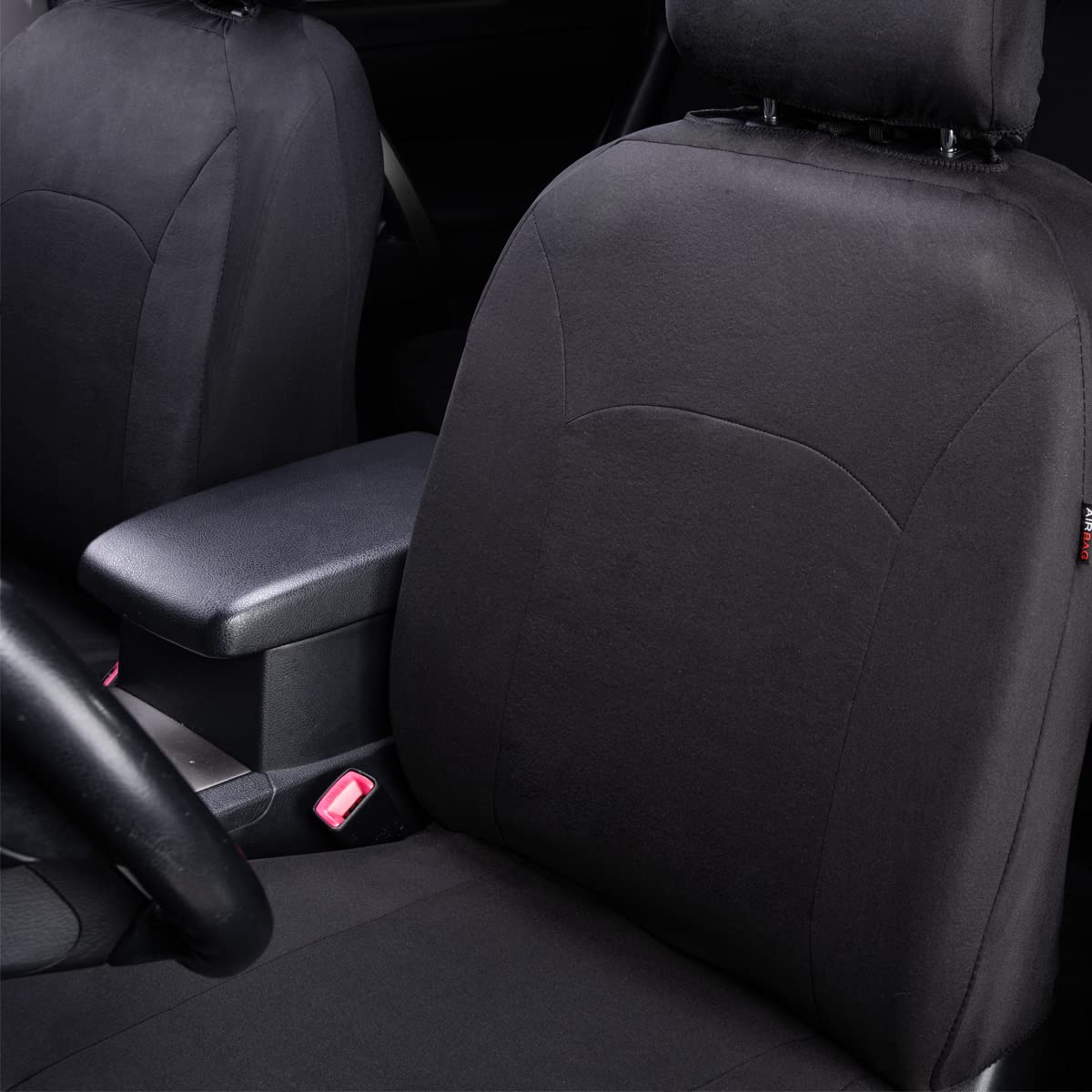 Flying Banner side airbag access detail showing safety compatibility benefit