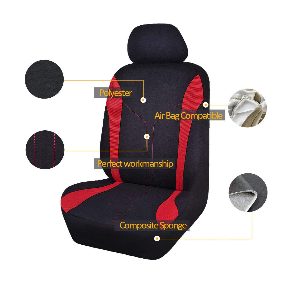 Flying Banner with headrest shown preserving adjustment and usability