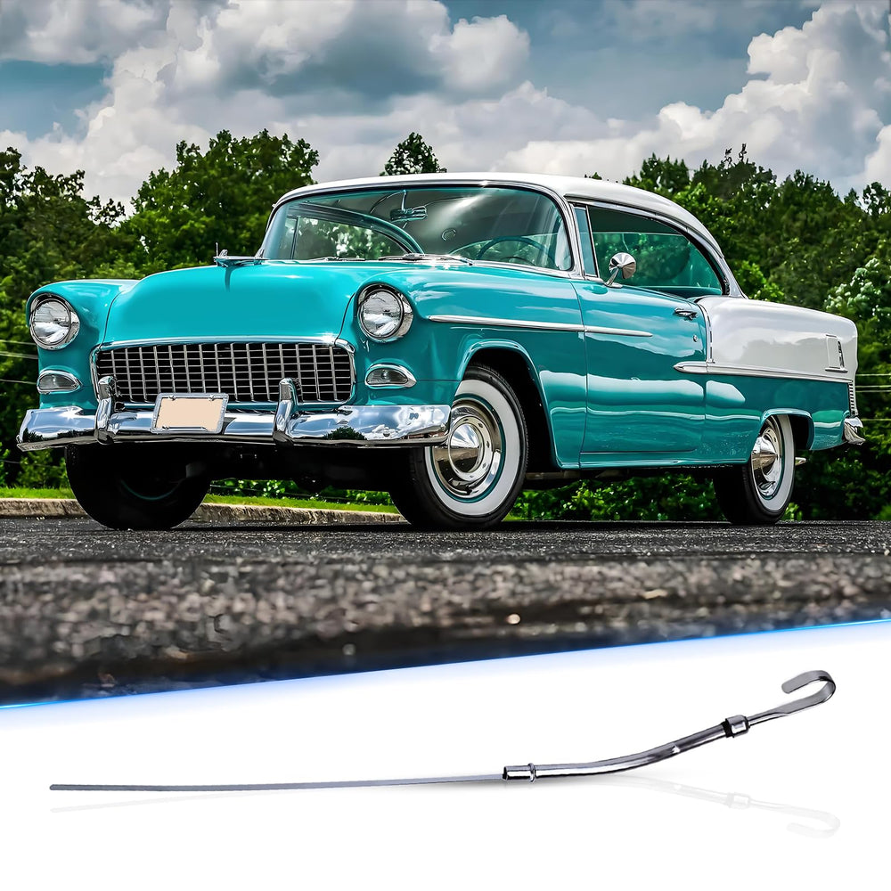 Flylin dipstick next to ruler showing correct length for SBC engines