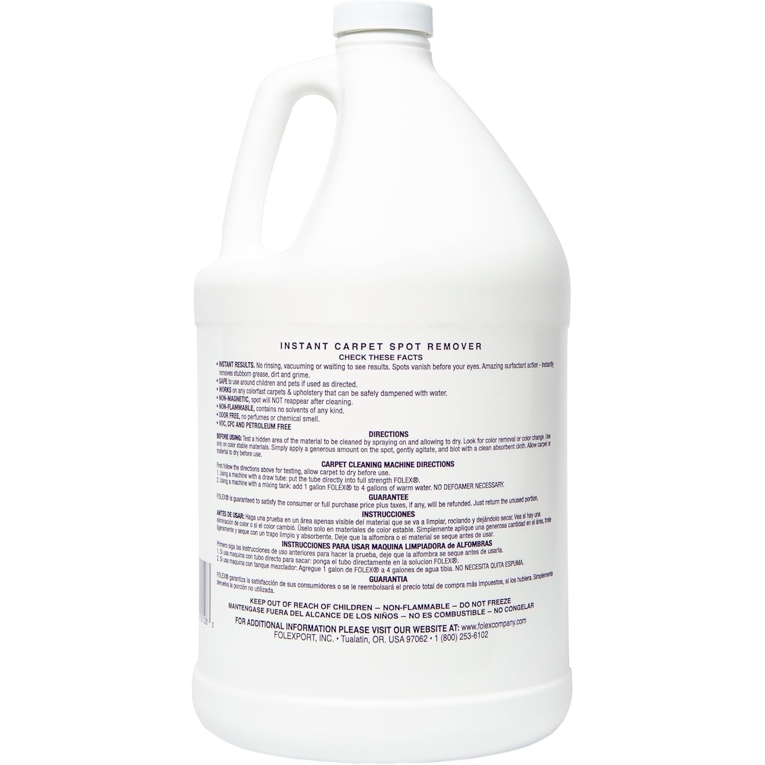 FOLEX solution applied to carpet spot demonstrating fast stain removal benefit