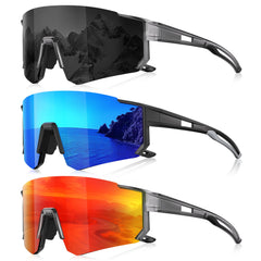Foliful front view of sunglasses showing sporty frame and UV protection benefits