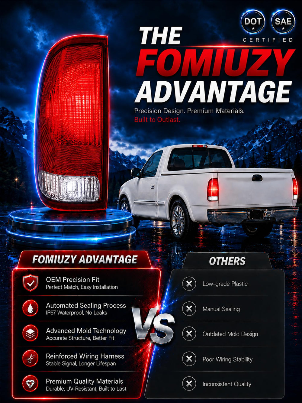 FOMIUZY label with OE numbers aiding correct part selection