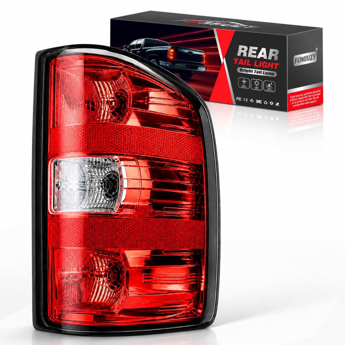 FOMIUZY right rear taillight front view showing clear lens and fit
