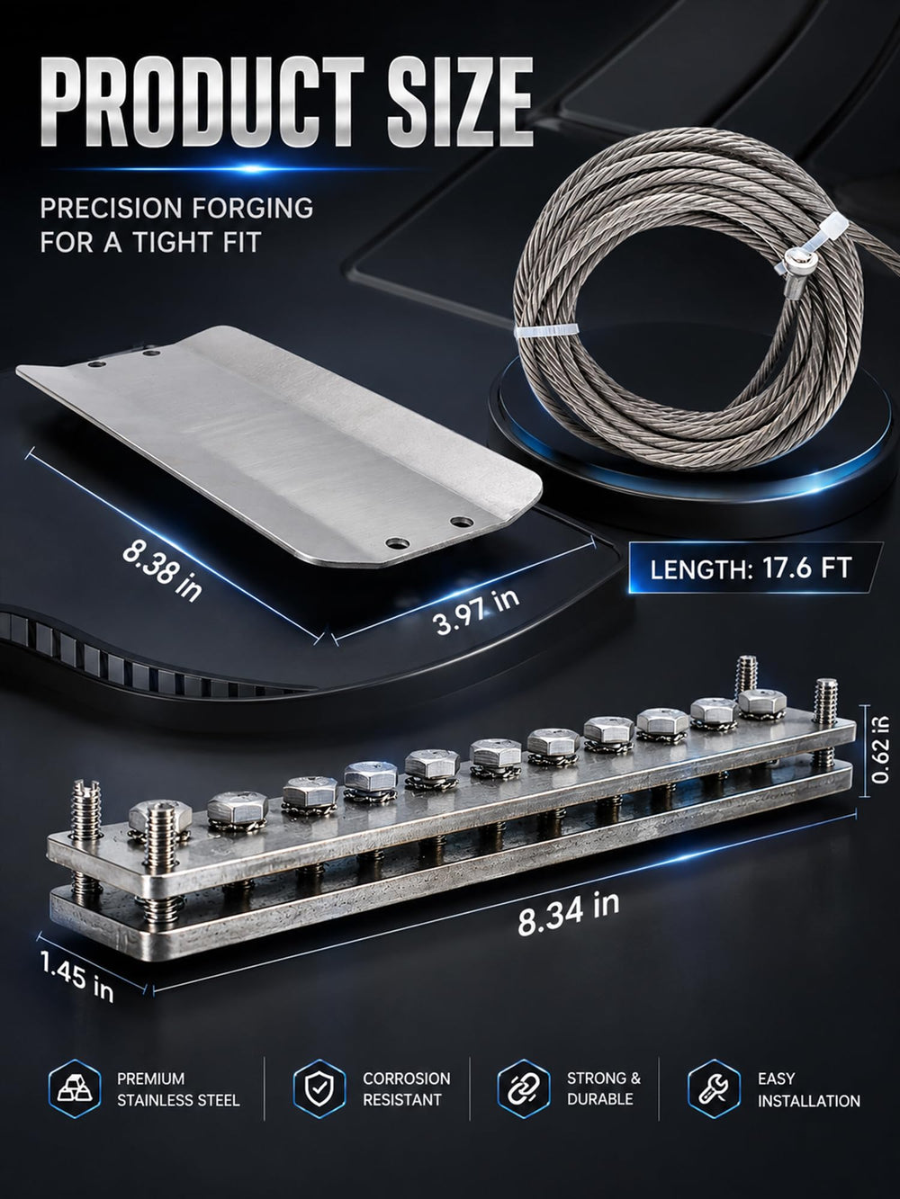 FOMIUZY plate beside hand showing size and convenient scale for fitting