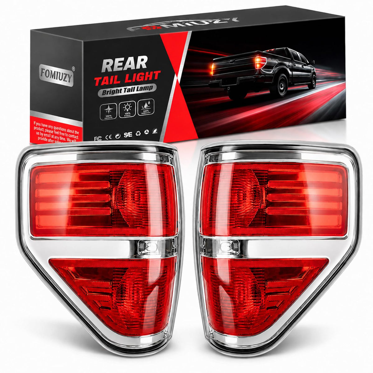 FOMIUZY front view of taillights showing fit and finish benefit
