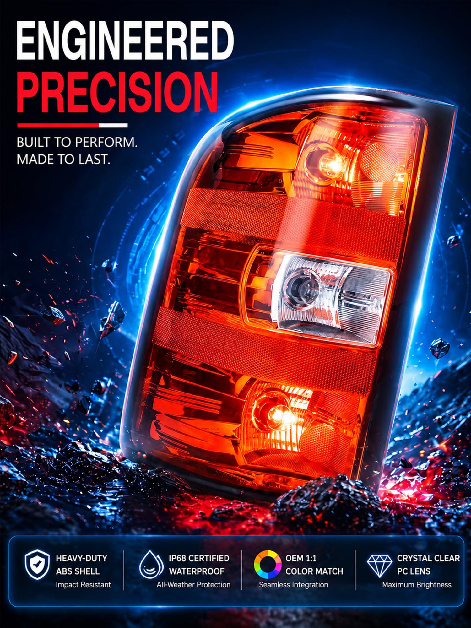 FOMIUZY tail lights installed on a Silverado demonstrating seamless factory match