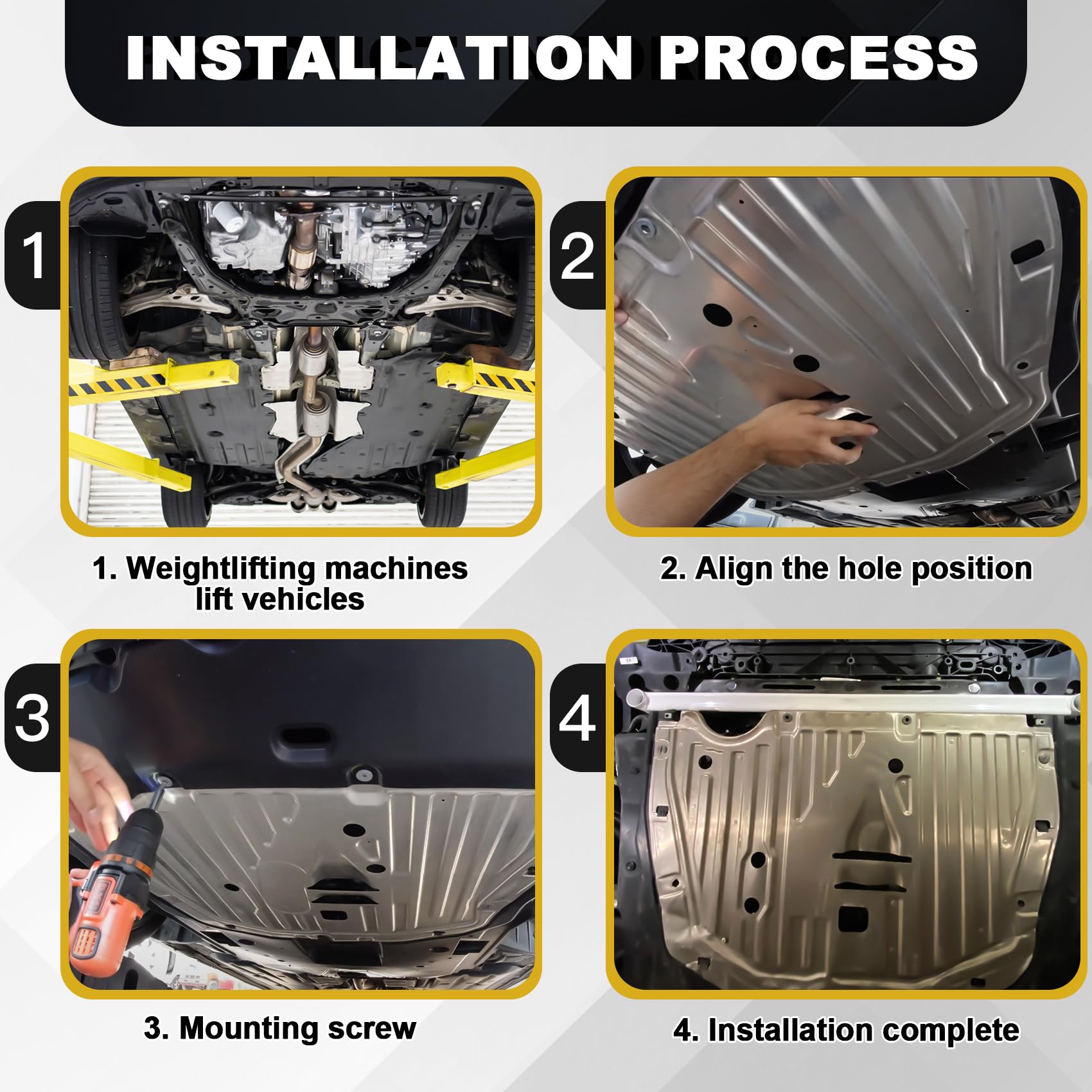 FOREBEN lifestyle view of car driving protected underbody against debris
