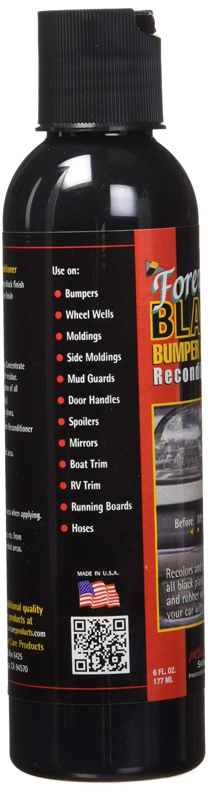 FOREVER BLACK close-up of applicator on textured trim showing even coverage