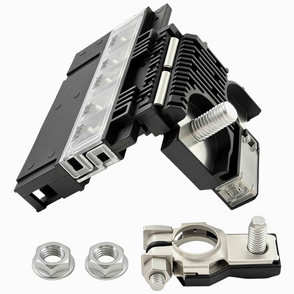Formiden front view of positive battery fuse terminal showing ready-to-install design and reliable protection